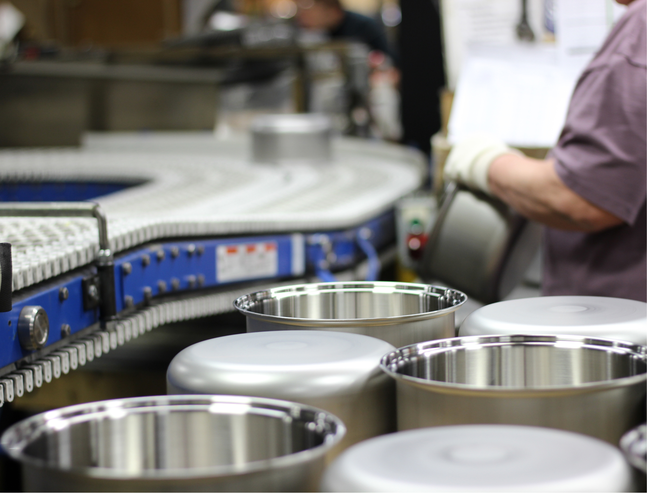 Cookware on a manufacturing line